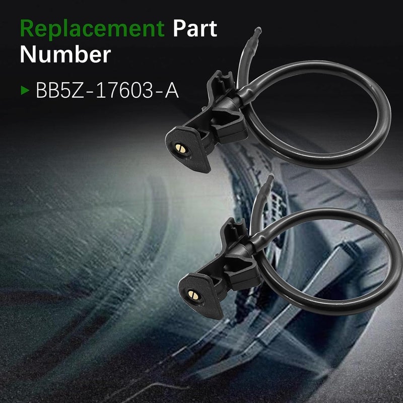 MINETPS 2Pcs BB5Z17603A AR3Z17603A Adjustable Windshield Washer Nozzles Hose Kit Fit for Ford Explorer 2011-2015 for Police Interceptor Utility 2013-2015 for Mustang 2010-2014, Front Wiper Water Spray Jets - Image 3